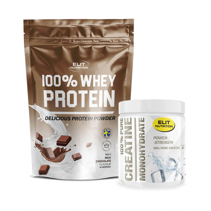 Whey Protein, 900 g + Creatine Monohydrate, 300 g i gruppen Kosttillskott & Livsmedel / Kreatin / Kreatinmonohydrat hos Tillskottsbolaget (ELIT578898)