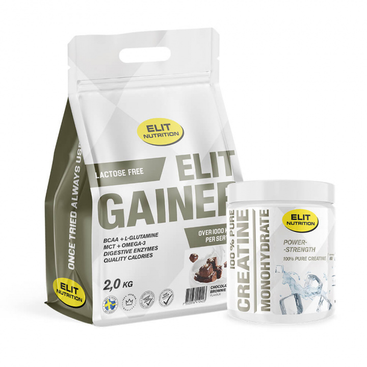 Gainer, 2 kg + Creatine Monohydrate, 300 g i gruppen Kosttillskott & Livsmedel / Gainers & Återhämtning / Laktosfria Gainers hos Tillskottsbolaget (ELIT65835)