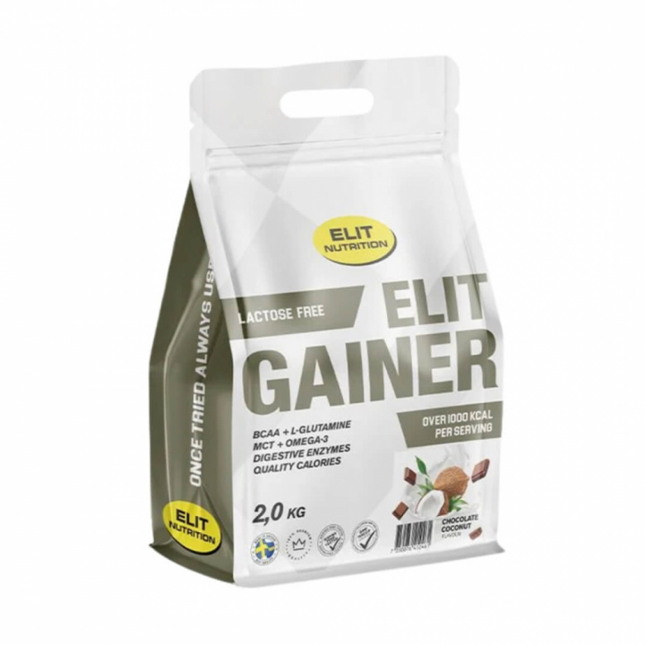 Elit Nutrition Gainer - Lactose Free, 2 kg (Chocolate Coconut) i gruppen Kosttillskott & Livsmedel / Gainers & Återhämtning / Laktosfria Gainers hos Tillskottsbolaget (ELIT753-6)