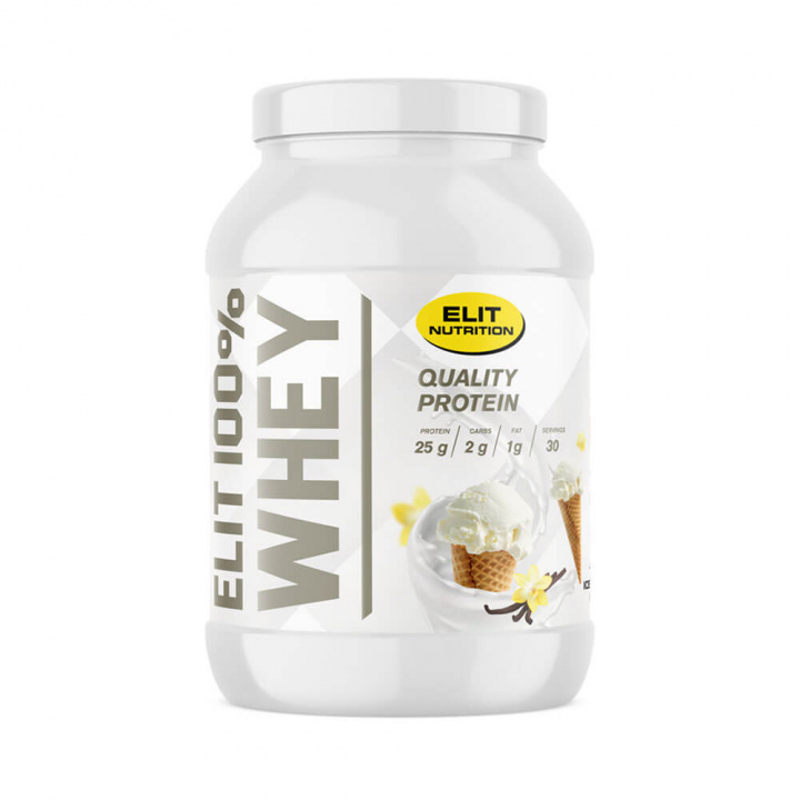Elit Nutrition 100% Whey, 900 g (Vanilla Ice Cream) i gruppen Kosttillskott & Livsmedel / Proteinpulver / Vassleprotein / Whey protein hos Tillskottsbolaget (ELIT7549-4)