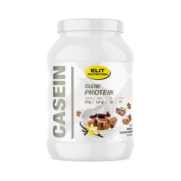 Elit Nutrition Casein, 750 g (Vanilla Cookie Dough) i gruppen Kosttillskott & Livsmedel / Proteinpulver / Kaseinprotein hos Tillskottsbolaget (ELIT7584-3)