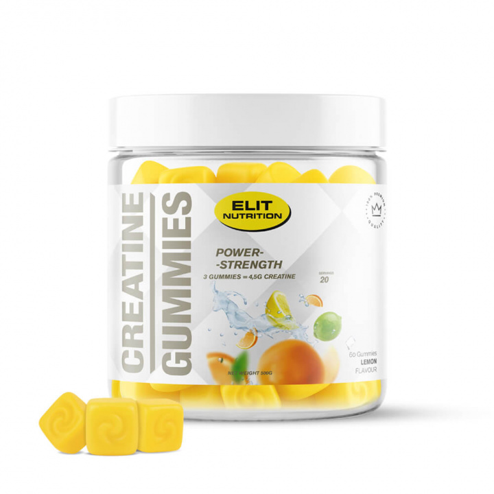Elit Nutrition Creatine Gummies, 60 st i gruppen Kosttillskott & Livsmedel / Kreatin / Kreatinmonohydrat hos Tillskottsbolaget (ELIT758455)