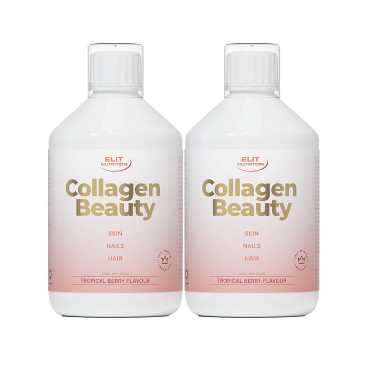 2 x Elit Nutrition Collagen Beauty, 500 ml (Tropical Berry) i gruppen Kosttillskott & Livsmedel / Ledhälsa / Kollagen hos Tillskottsbolaget (ELIT85667)