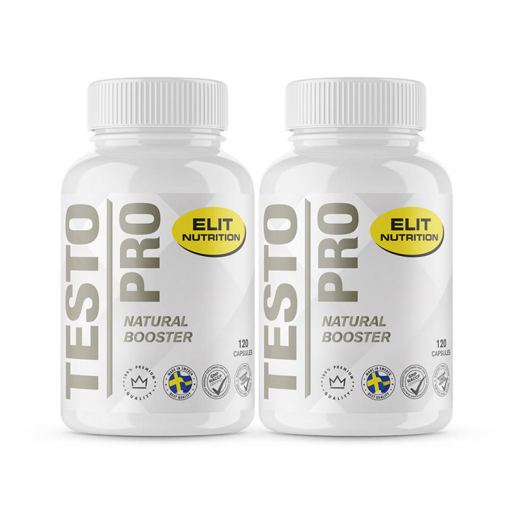2 x Elit Nutrition Testo Pro, 120 caps i gruppen Kosttillskott & Livsmedel / Muskelökning / Testobooster hos Tillskottsbolaget (ELIT85783)