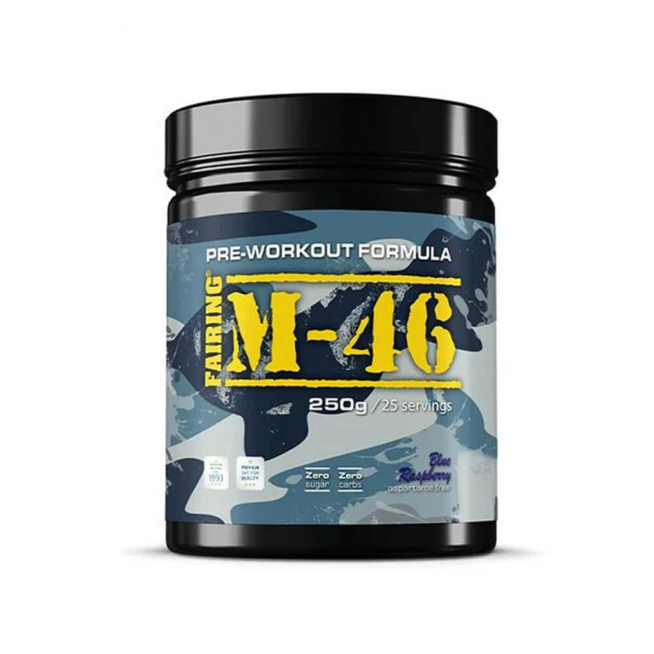Fairing M-46, 250 g (Blue Raspberry) i gruppen Kosttillskott & Livsmedel / Prestationshöjare / Pre-Workout / PWO hos Tillskottsbolaget (FAIRING9034-3)