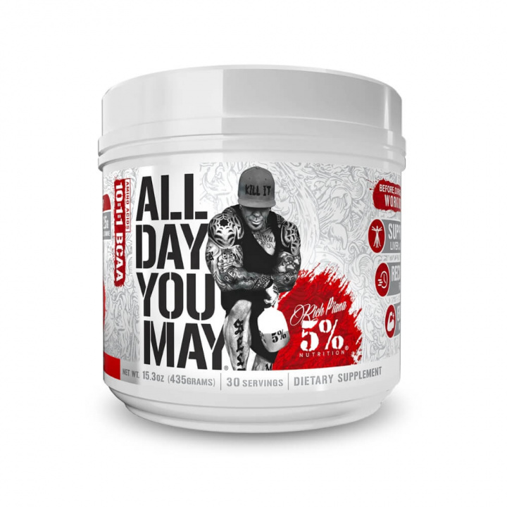 5% Nutrition All Day You May, 465 g (Fruit Punch) i gruppen Kosttillskott & Livsmedel / Aminosyror / Aminosyrakomplex hos Tillskottsbolaget (FIVE78912LLFP)