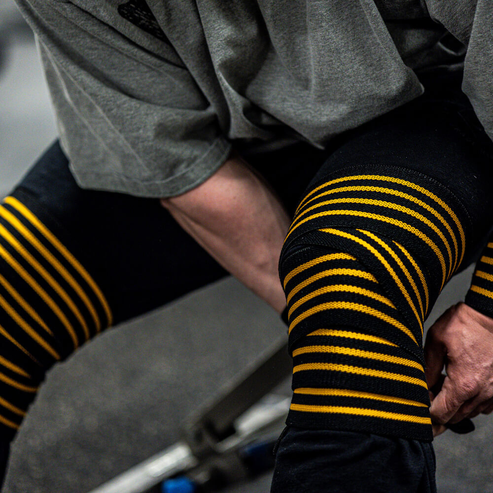 ウエイトトレーニング Gasp Knee wraps, Black/Flame Köp GASP Knee Wraps Black/Flame på Sportkost