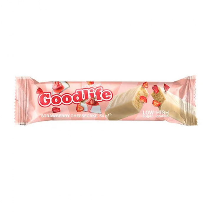 Goodlife Proteinbar LOW SUGAR, 50 g (Strawberry Cheesecake) i gruppen Bars / Proteinbars hos Tillskottsbolaget (GOODLIFE7564-3)