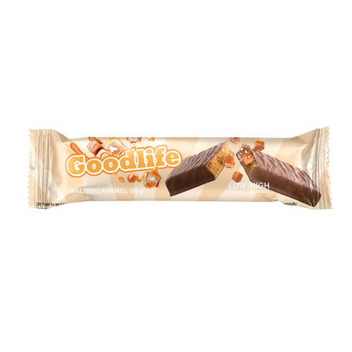 Goodlife Proteinbar LOW SUGAR, 50 g (Salted Caramel) i gruppen Bars / Proteinbars hos Tillskottsbolaget (GOODLIFE7564-7)
