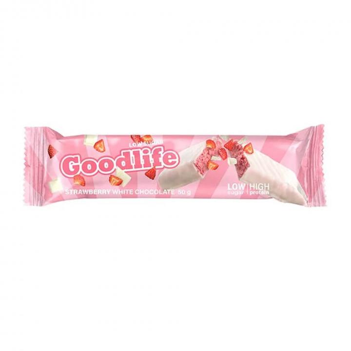 Goodlife Proteinbar LOW SUGAR, 50 g (Strawberry White Chocolate) i gruppen Bars / Proteinbars hos Tillskottsbolaget (GOODLIFE7564-9)