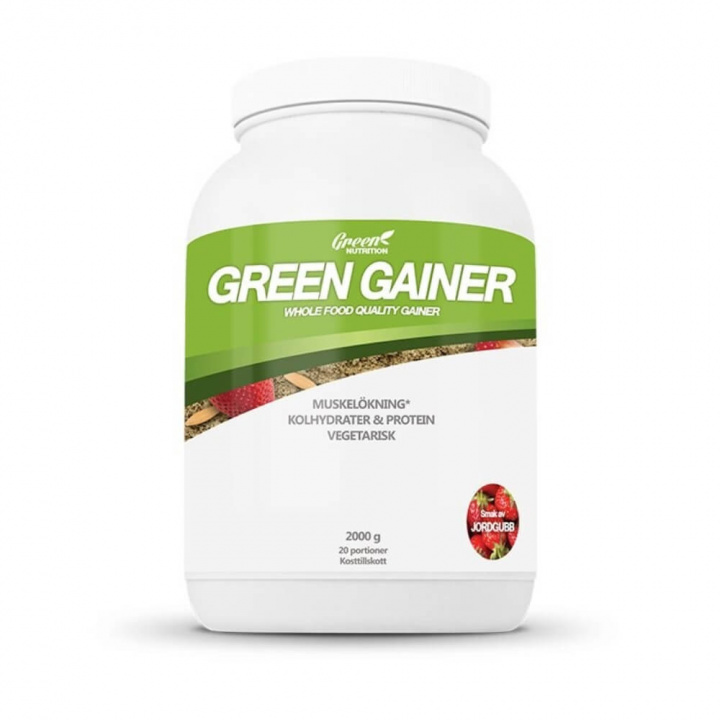 Green Nutrition Green Gainer, 2000 g (Jordgubb) i gruppen Kosttillskott & Livsmedel / Gainers & Återhämtning / Veganska Gainers hos Tillskottsbolaget (GREEN001-2)