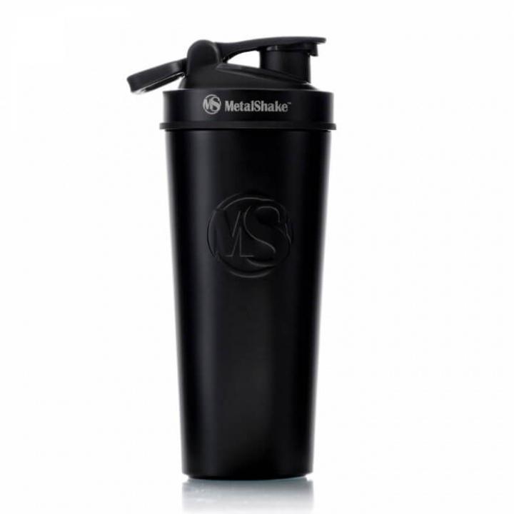 Metalshake, 900 ml (Black Steel) i gruppen Träningstillbehör / Flaskor & Shakers hos Tillskottsbolaget (METALSHAKE002-6)