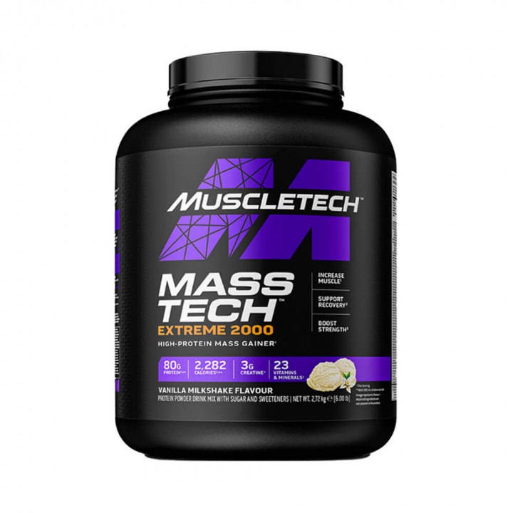 Muscletech Mass-Tech EXTREME 2000, 2,72 kg (Vanilla Milkshake) i gruppen Shoppa efter Tema / Kosttillskott för kvinnor hos Tillskottsbolaget (MUSCLETECH7512-2)