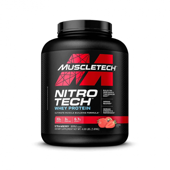 MuscleTech Nitro-Tech Performance Series, 1,8 kg (Strawberry) i gruppen Kosttillskott & Livsmedel / Proteinpulver / Isolatprotein hos Tillskottsbolaget (MUSCLETECH7583-3)