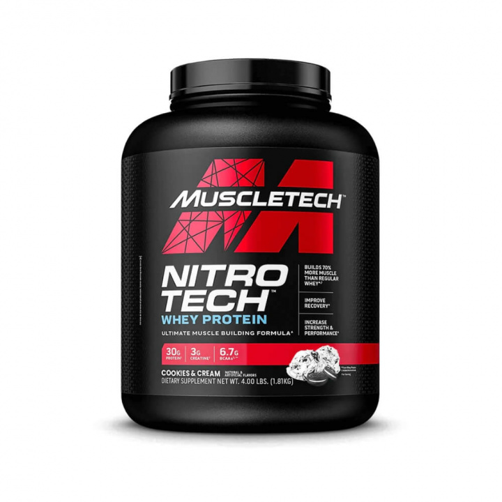 MuscleTech Nitro-Tech Performance Series, 1,8 kg (Cookies & Cream) i gruppen Kosttillskott & Livsmedel / Proteinpulver / Isolatprotein hos Tillskottsbolaget (MUSCLETECH7583-4)