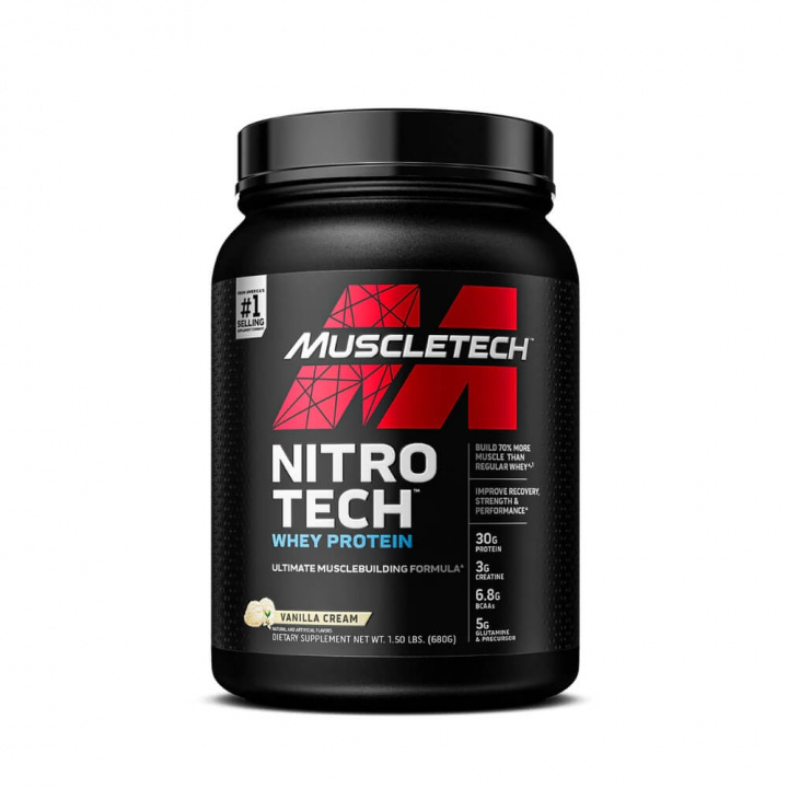 MuscleTech Nitro-Tech Performance Series, 907 g (Vanilla) i gruppen Kosttillskott & Livsmedel / Proteinpulver / Vassleprotein / Whey protein hos Tillskottsbolaget (MUSCLETECH8523-4)