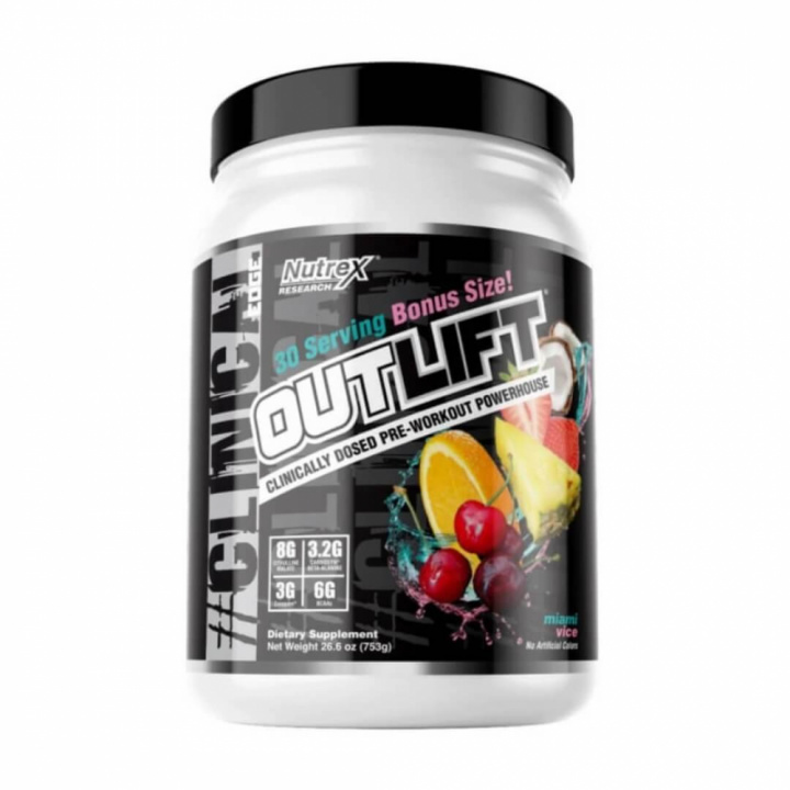 Nutrex Research Outlift, 504 g (Miami Vice) i gruppen Kosttillskott & Livsmedel / Prestationshöjare / Pre-Workout / PWO hos Tillskottsbolaget (NUTREX0943-2)