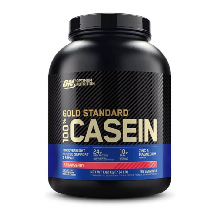 Optimum Nutrition 100% Casein Gold Standard, 1818 g (Strawberry) i gruppen Kosttillskott & Livsmedel / Proteinpulver / Kaseinprotein hos Tillskottsbolaget (OPTIMUM0010-1)