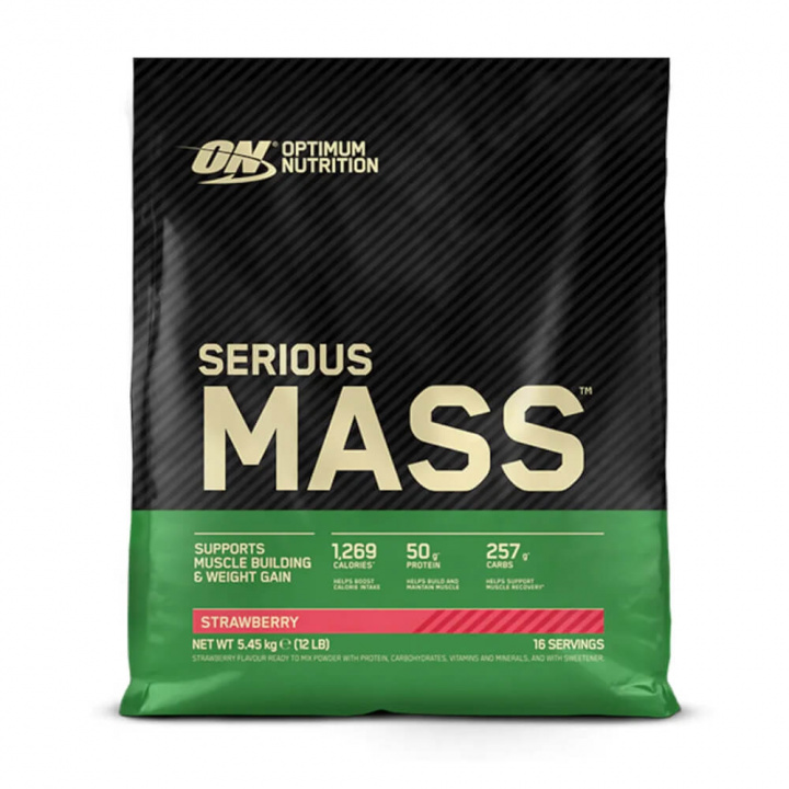 Optimum Nutrition Serious Mass, 5400 g (Strawberry) i gruppen Shoppa efter Tema / Kosttillskott för kvinnor hos Tillskottsbolaget (OPTIMUM006S)