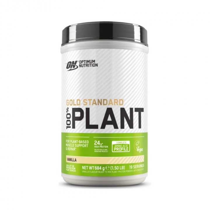 Optimum Nutrition 100% Plant Protein, 684 g (Vanilla) i gruppen Kosttillskott & Livsmedel / Proteinpulver / Laktosfritt Protein hos Tillskottsbolaget (OPTIMUM6793-3)