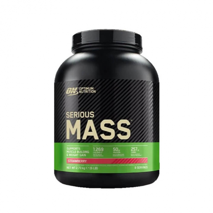 Optimum Nutrition Serious Mass, 2,7 kg (Strawberry) i gruppen Shoppa efter Tema / Kosttillskott för kvinnor hos Tillskottsbolaget (OPTIMUM783-5)