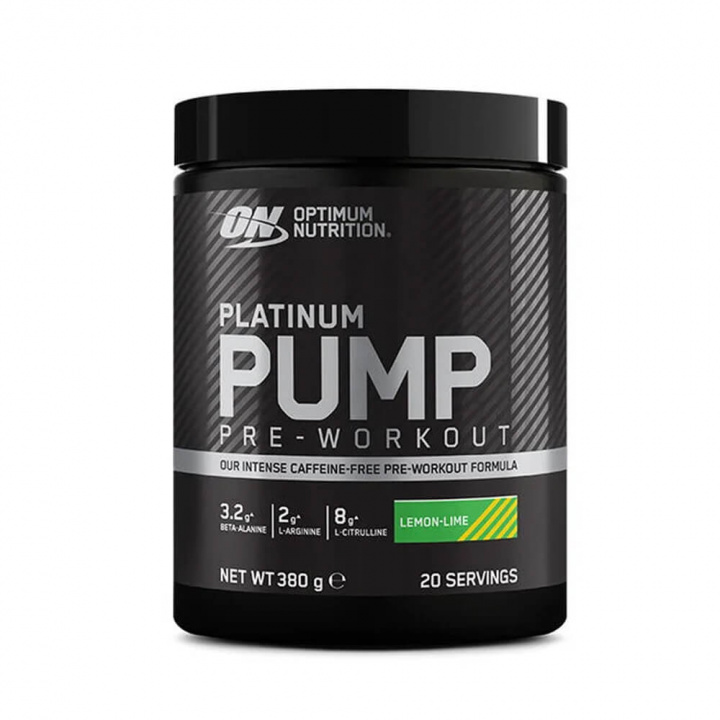 Optimum Nutrition Platinum PUMP PWO, 380 g (Lemon-Lime) i gruppen Kosttillskott & Livsmedel / Prestationshöjare / Stimfri PWO hos Tillskottsbolaget (OPTIMUM81343-2)