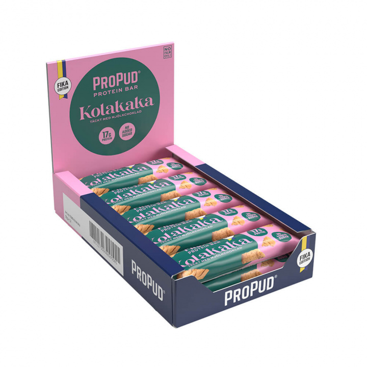 12 x ProPud Proteinbar, 55 g (Kolakaka) i gruppen Bars / Proteinbars hos Tillskottsbolaget (PROPUD33476)