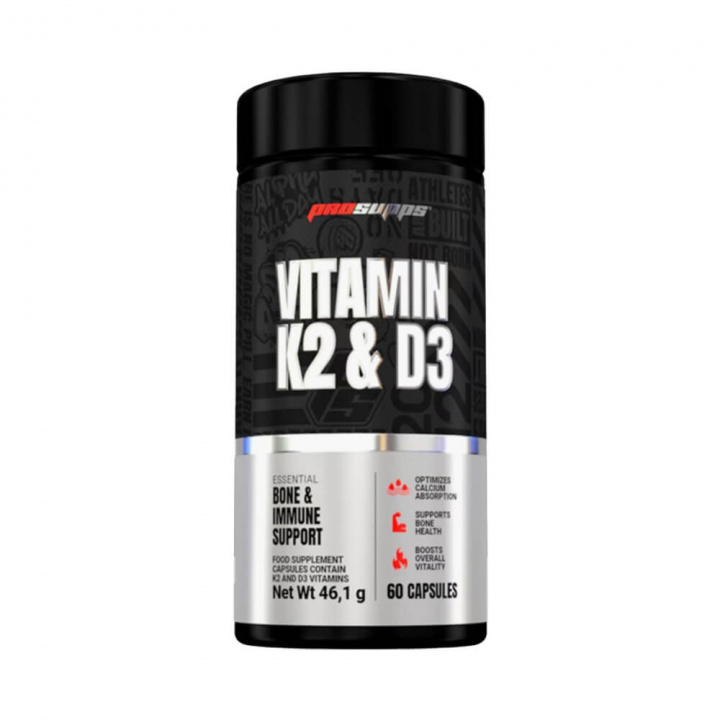 Pro Supps Vitamin K2 & D3, 60 caps i gruppen Kosttillskott & Livsmedel / Vitaminer / Vitamin K2 + D3 hos Tillskottsbolaget (PROSUPPS6573)