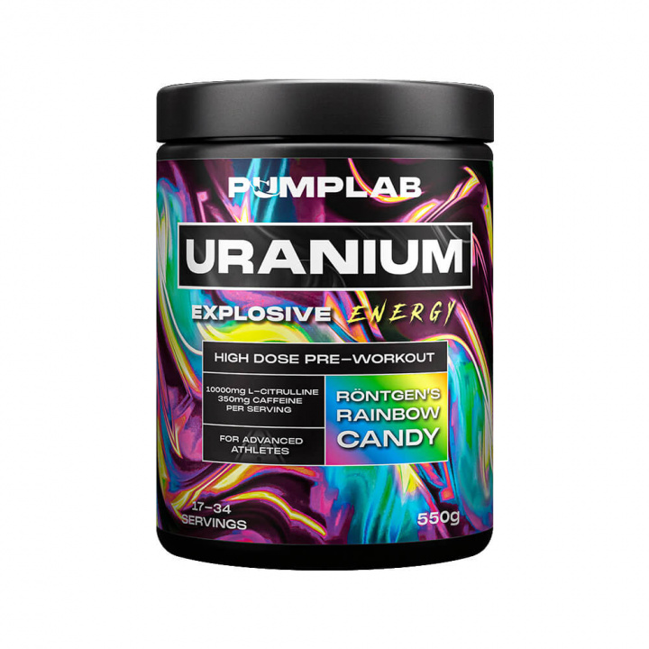 PumpLab URANIUM - High Dose PWO, 550 g (Rainbow Candy) i gruppen Kosttillskott & Livsmedel / Prestationshöjare / Pre-Workout / PWO hos Tillskottsbolaget (PUMPLAB6984-5)