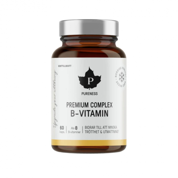 Pureness Premium Complex B-vitamin, 60 caps i gruppen Kosttillskott & Livsmedel / Vitaminer / B-vitamin hos Tillskottsbolaget (PURENESS7856)
