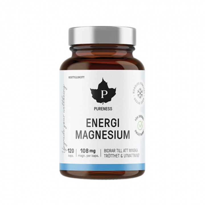 Pureness Energimagnesium, 120 caps i gruppen Kosttillskott & Livsmedel / Hälsokost / Resveratrol hos Tillskottsbolaget (PURENESS9274)