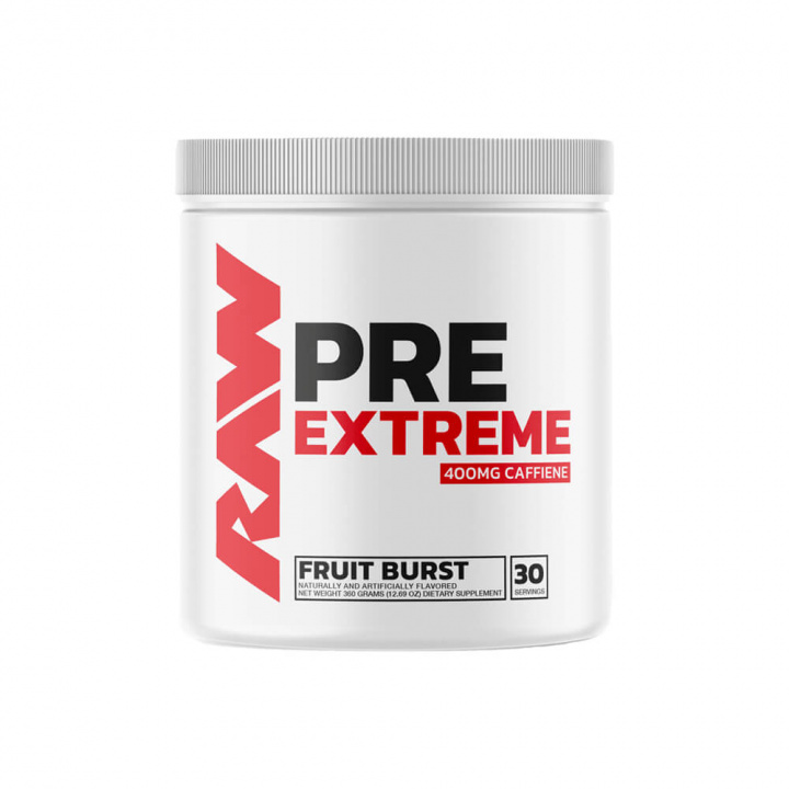 RAW Nutrition Pre Extreme, 30 serv. (Fruit Burst) i gruppen Kosttillskott & Livsmedel / Prestationshöjare / Pre-Workout / PWO hos Tillskottsbolaget (RAW7932-1)