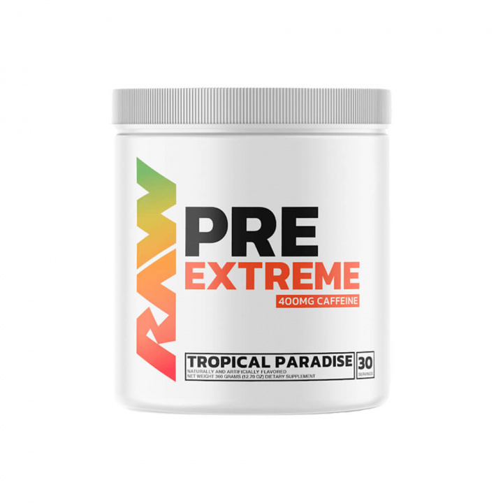 RAW Nutrition Pre Extreme, 30 serv. (Tropical Paradise) i gruppen Kosttillskott & Livsmedel / Prestationshöjare / Pre-Workout / PWO hos Tillskottsbolaget (RAW7932-3)