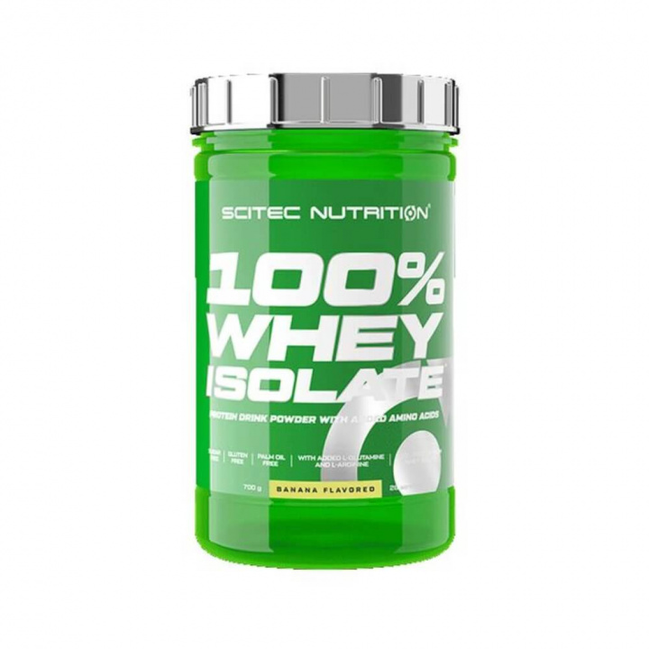 Scitec Nutrition 100% Whey Isolate, 700 g (Banana) i gruppen Kosttillskott & Livsmedel / Proteinpulver / Isolatprotein hos Tillskottsbolaget (SCITEC754-1)