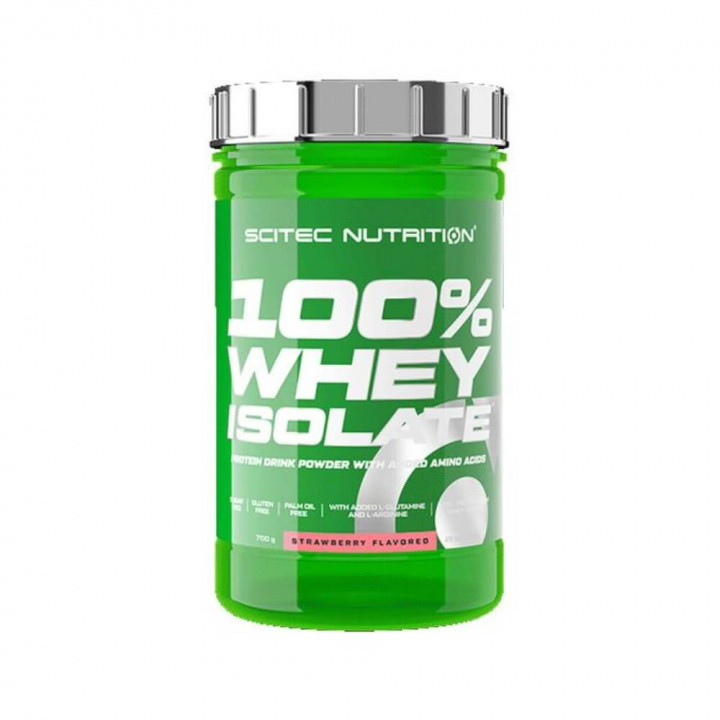 Scitec Nutrition 100% Whey Isolate, 700 g (Strawberry) i gruppen Kosttillskott & Livsmedel / Proteinpulver / Isolatprotein hos Tillskottsbolaget (SCITEC754-2)