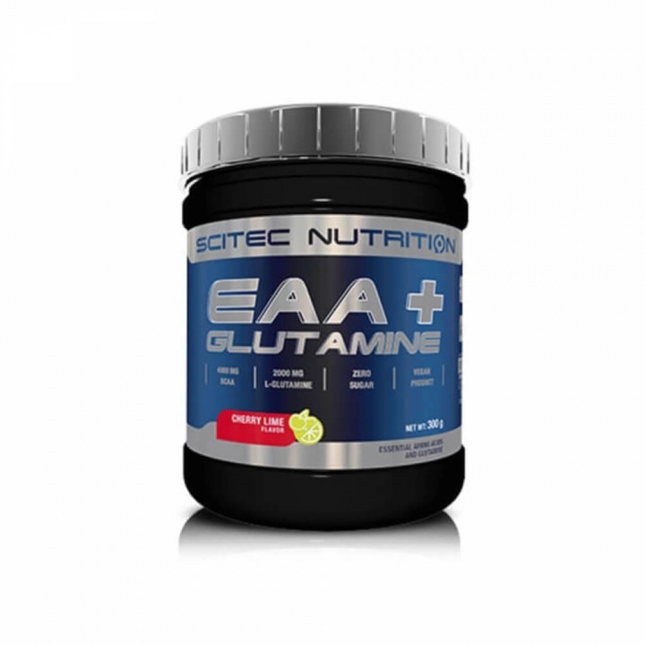 Scitec Nutrition EAA+Glutamine, 300 g (Cherry-Lime) i gruppen Kosttillskott & Livsmedel / Aminosyror / EAA hos Tillskottsbolaget (SCITEC842-1)
