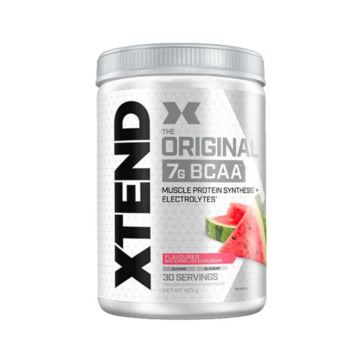 Scivation Xtend BCAA, 30 serveringar (Watermelon Explosion) i gruppen Kosttillskott & Livsmedel / Aminosyror / BCAA hos Tillskottsbolaget (SCIVATON0010TCK)