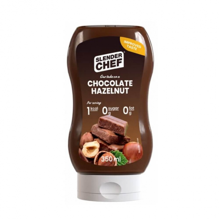 Slender Chef Syrup, 350 ml (Chocolate Hazelnut Syrup) i gruppen Kosttillskott & Livsmedel / Livsmedel / Kalorisnåla såser och toppings hos Tillskottsbolaget (SLENDERCHEF001-21)