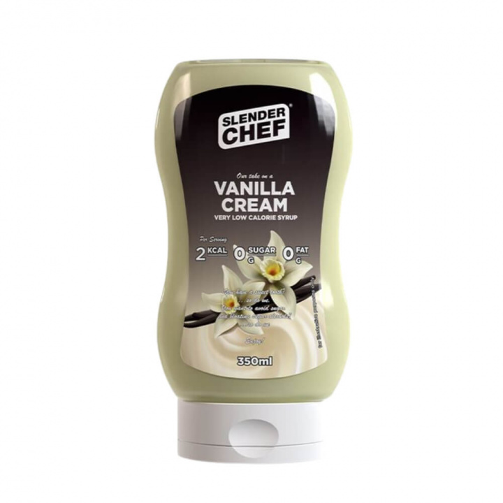 Slender Chef Syrup, 350 ml (Vanilla Cream Syrup) i gruppen Kosttillskott & Livsmedel / Livsmedel / Kalorisnåla såser och toppings hos Tillskottsbolaget (SLENDERCHEF001-24)