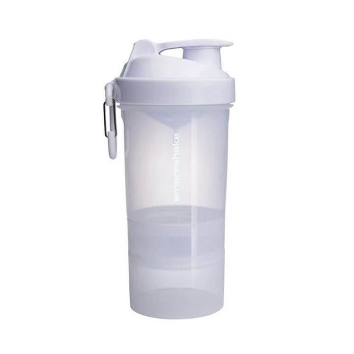 SmartShake Original2GO, 600 ml (Pure White) i gruppen Träningstillbehör / Flaskor & Shakers hos Tillskottsbolaget (SMARTSHAKE001-12)