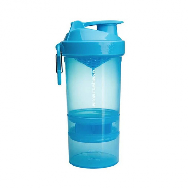 SmartShake Original2GO, 600 ml (Neon Blue) i gruppen Träningstillbehör / Flaskor & Shakers hos Tillskottsbolaget (SMARTSHAKE001-8)