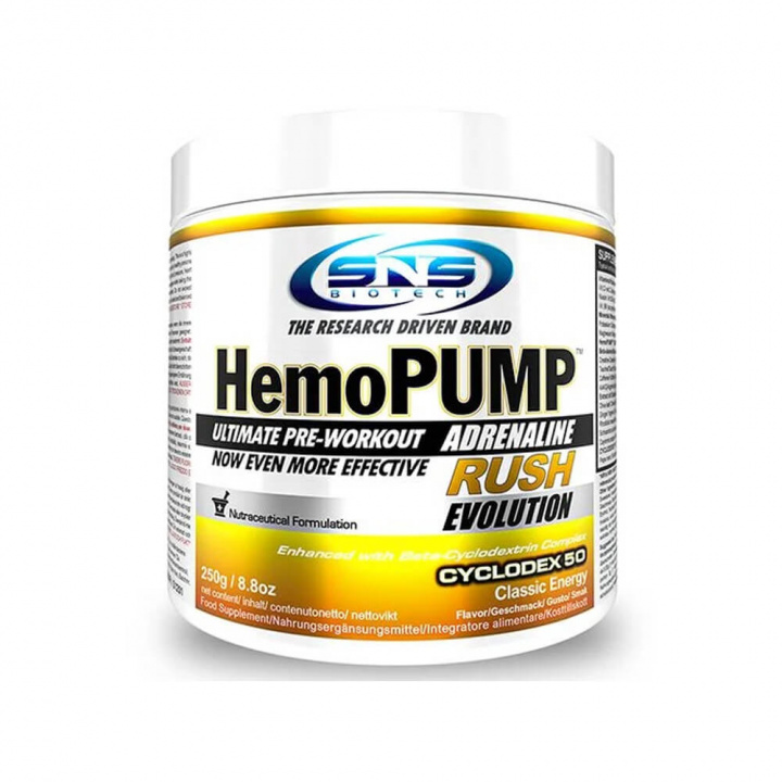 SNS Biotech HemoPUMP Adrenaline Rush EVOLUTION, 45 serv. (Classic Energy Drink) i gruppen Kosttillskott & Livsmedel / Prestationshöjare / Pre-Workout / PWO hos Tillskottsbolaget (SNS7533-5)