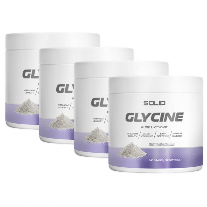 4 x SOLID Nutrition Glycine, 300 g i gruppen Kosttillskott & Livsmedel / Hälsokost / Sömn hos Tillskottsbolaget (SOLID02475)