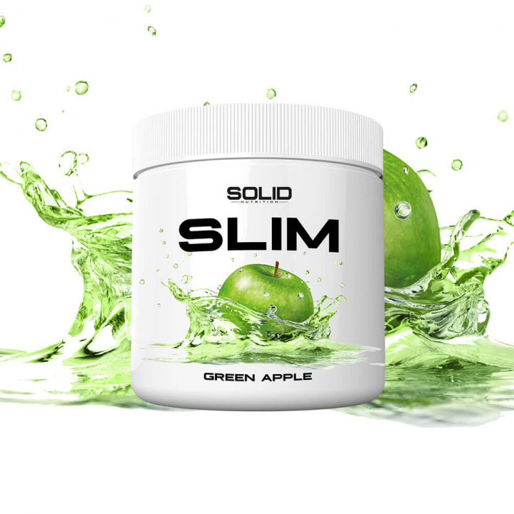 SOLID Nutrition SLIM, 240 g (Green Apple) i gruppen Kosttillskott & Livsmedel / Viktminskning / Fettförbrännare hos Tillskottsbolaget (SOLID123-5)