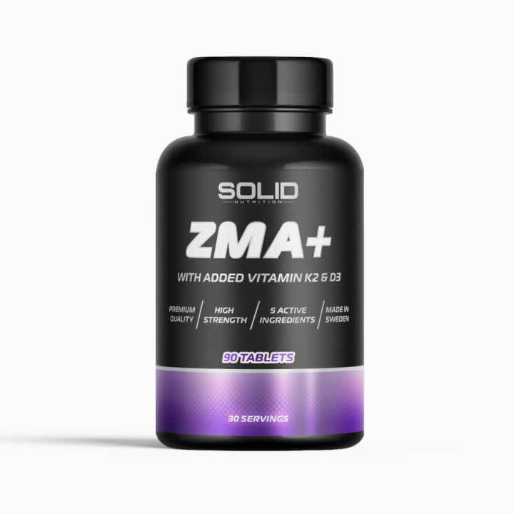 SOLID Nutrition BLACK LINE ZMA+, 90 tabs i gruppen Kosttillskott & Livsmedel / Vitaminer / Vitamin K2 + D3 hos Tillskottsbolaget (SOLID2047)