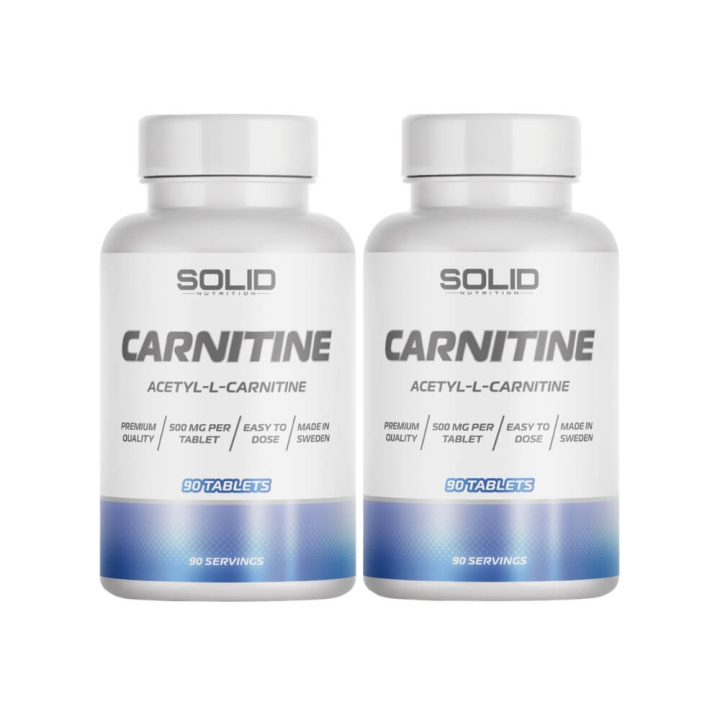 2 x SOLID Nutrition Carnitine, 90 tabs i gruppen Kosttillskott & Livsmedel / Aminosyror / Karnitin hos Tillskottsbolaget (SOLID4532)