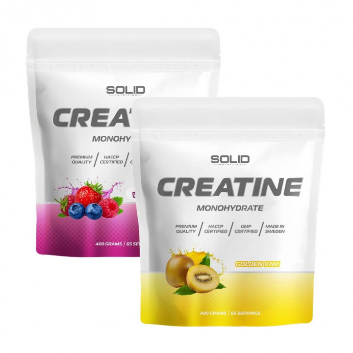 2 x SOLID Nutrition Creatine Monohydrate, 400 g i gruppen Kosttillskott & Livsmedel / Kreatin / Kreatinmonohydrat hos Tillskottsbolaget (SOLID5333)