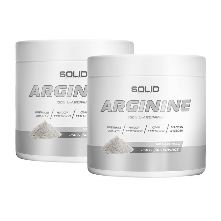 2 x SOLID Nutrition Arginine, 250 g i gruppen Kosttillskott & Livsmedel / Aminosyror / Arginin hos Tillskottsbolaget (SOLID56333)