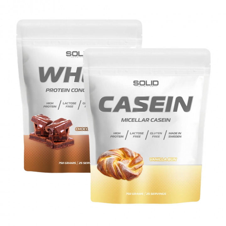SOLID Nutrition Whey + Casein i gruppen Kosttillskott & Livsmedel / Proteinpulver / Kaseinprotein hos Tillskottsbolaget (SOLID56637)