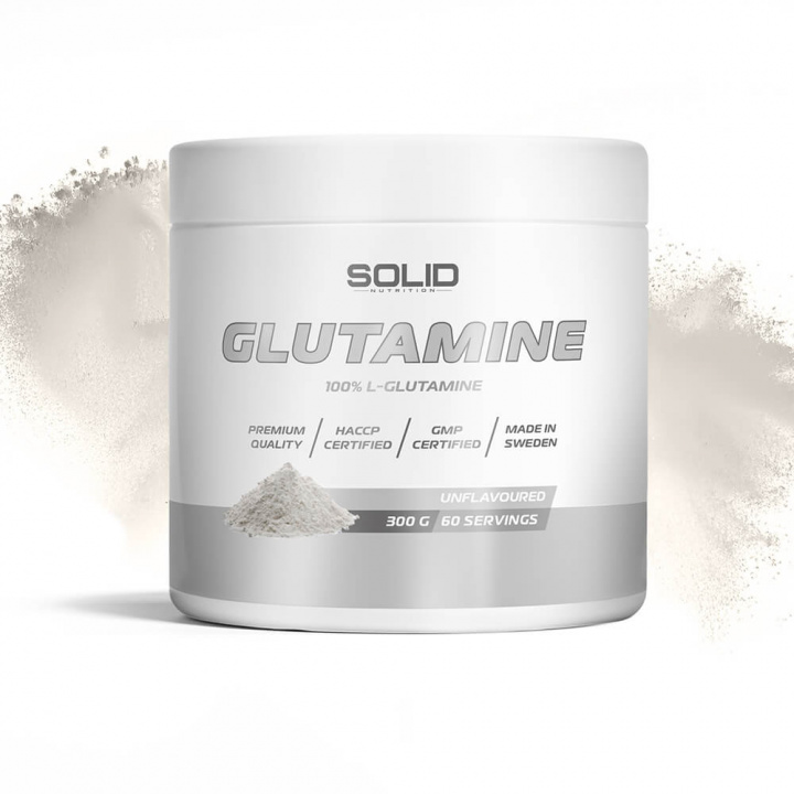 SOLID Nutrition Glutamine, 300 g i gruppen Kosttillskott & Livsmedel / Aminosyror / Glutamin hos Tillskottsbolaget (SOLID64733)